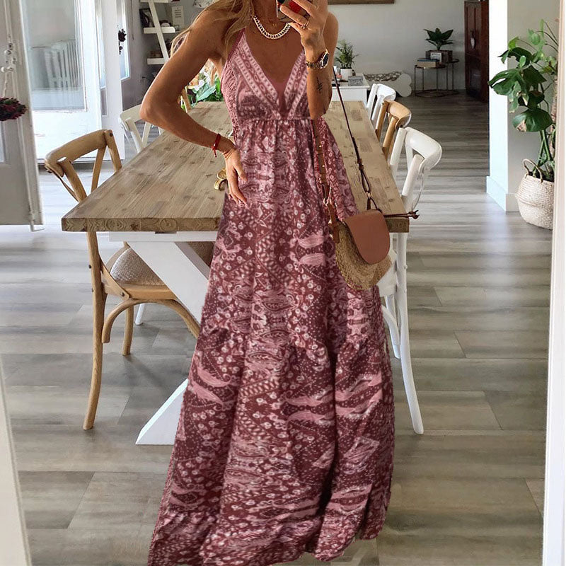 Bequemes, ärmelloses Boho-Kleid – Produktansicht 3
