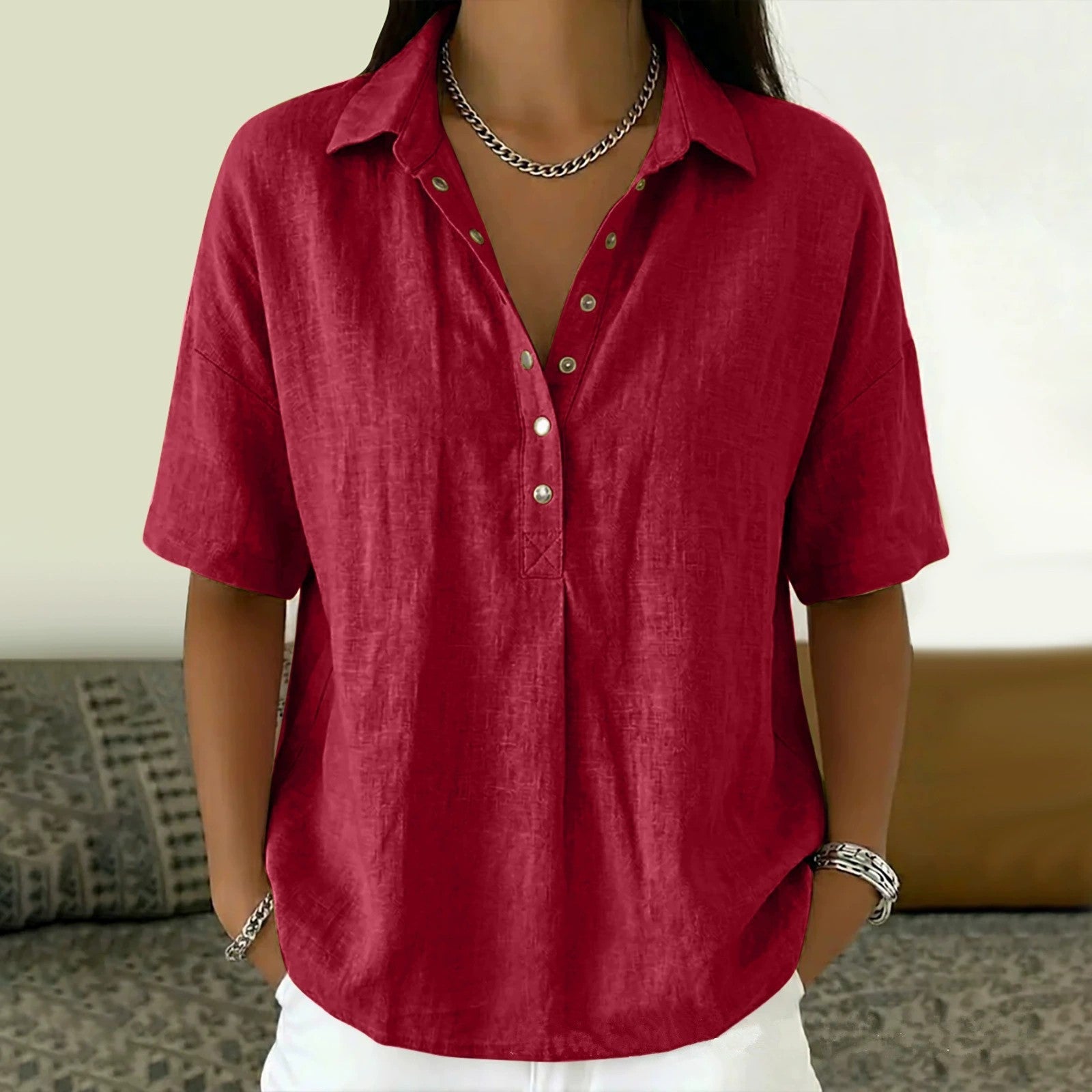 Stilvolle Bluse mit V-Ausschnitt – Produktansicht 9