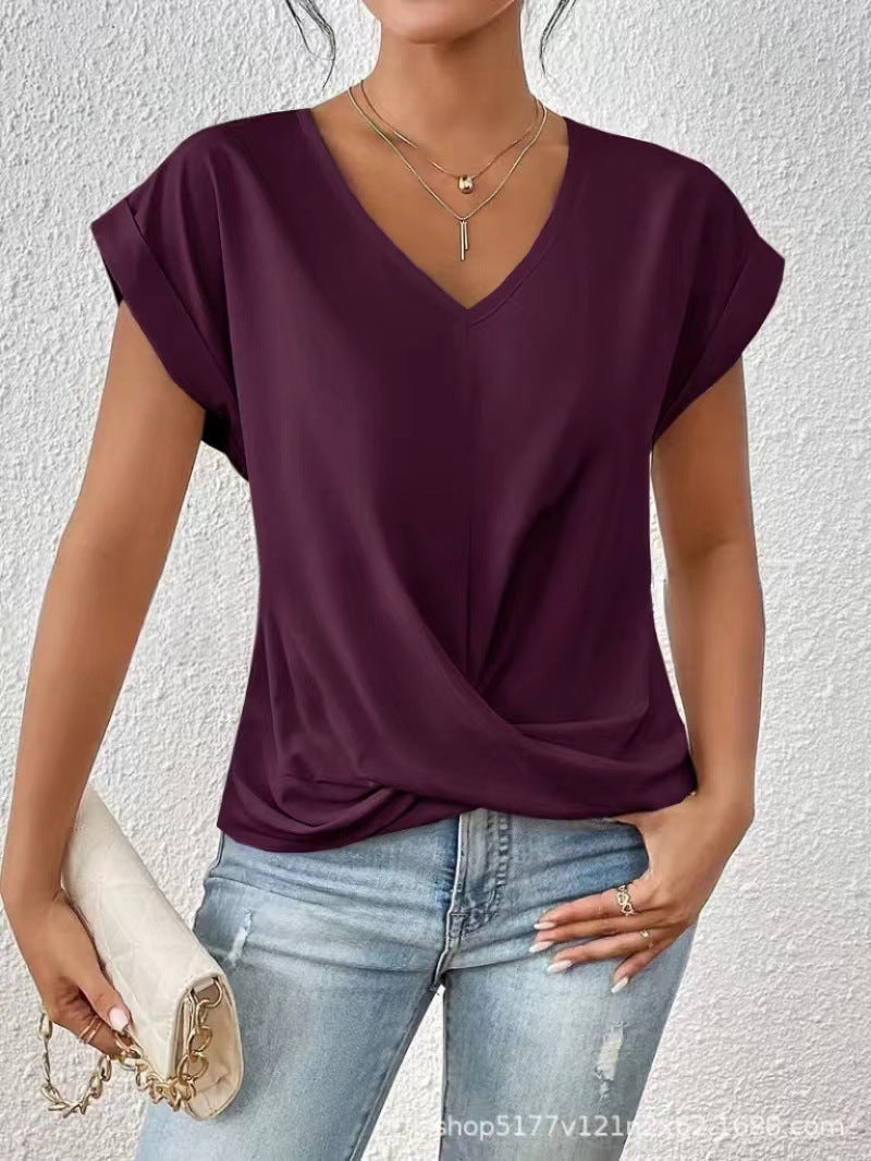 Elegantes T-Shirt mit V-Ausschnitt – Produktansicht 18