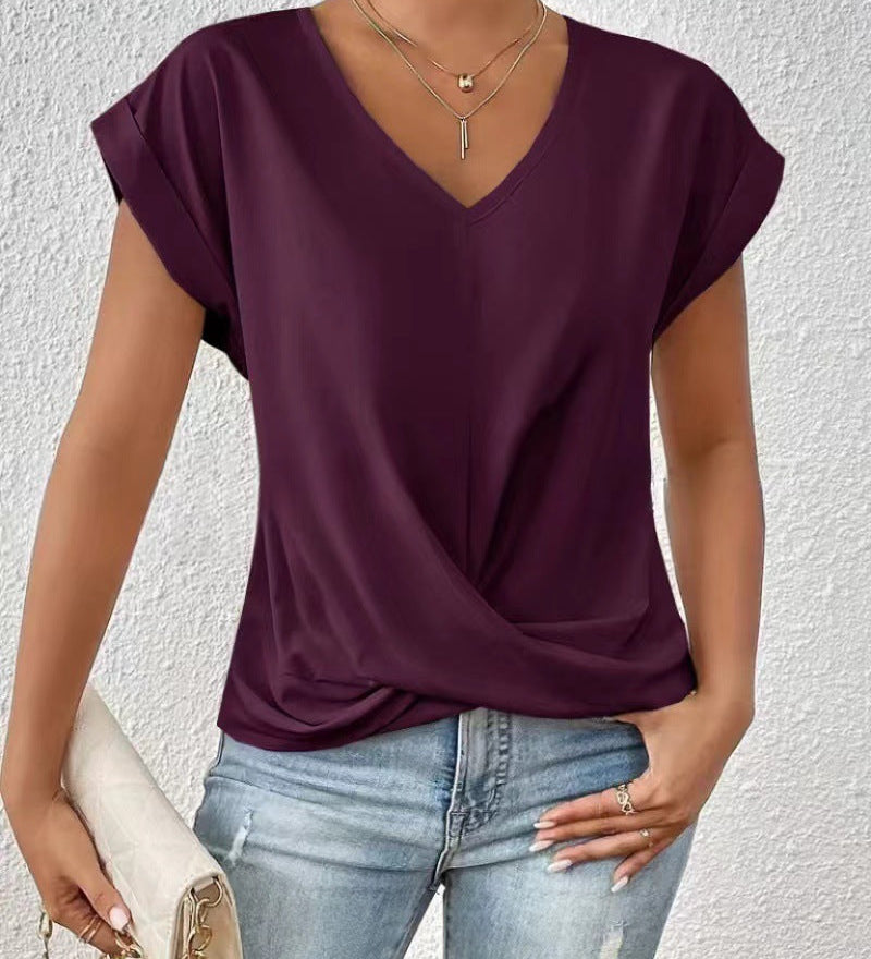 Elegantes T-Shirt mit V-Ausschnitt – Produktansicht 18