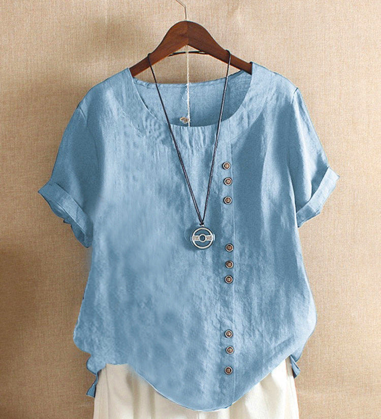 Baumwollbluse mit Knöpfen – Produktansicht 12