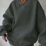 Unifarbener Pullover mit Rundhalsausschnitt – Produktansicht 10
