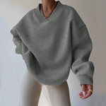 Unifarbener Pullover mit Rundhalsausschnitt – Produktansicht 1