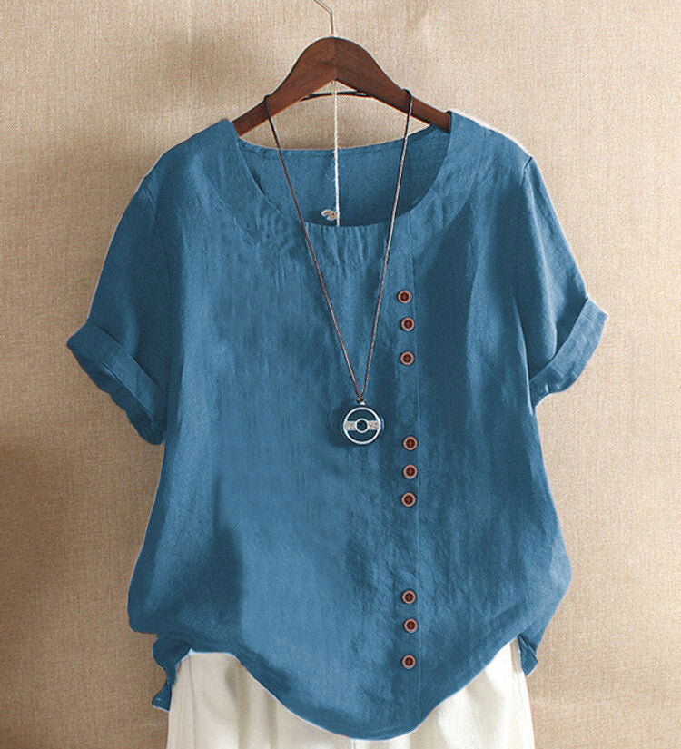 Baumwollbluse mit Knöpfen – Produktansicht 13
