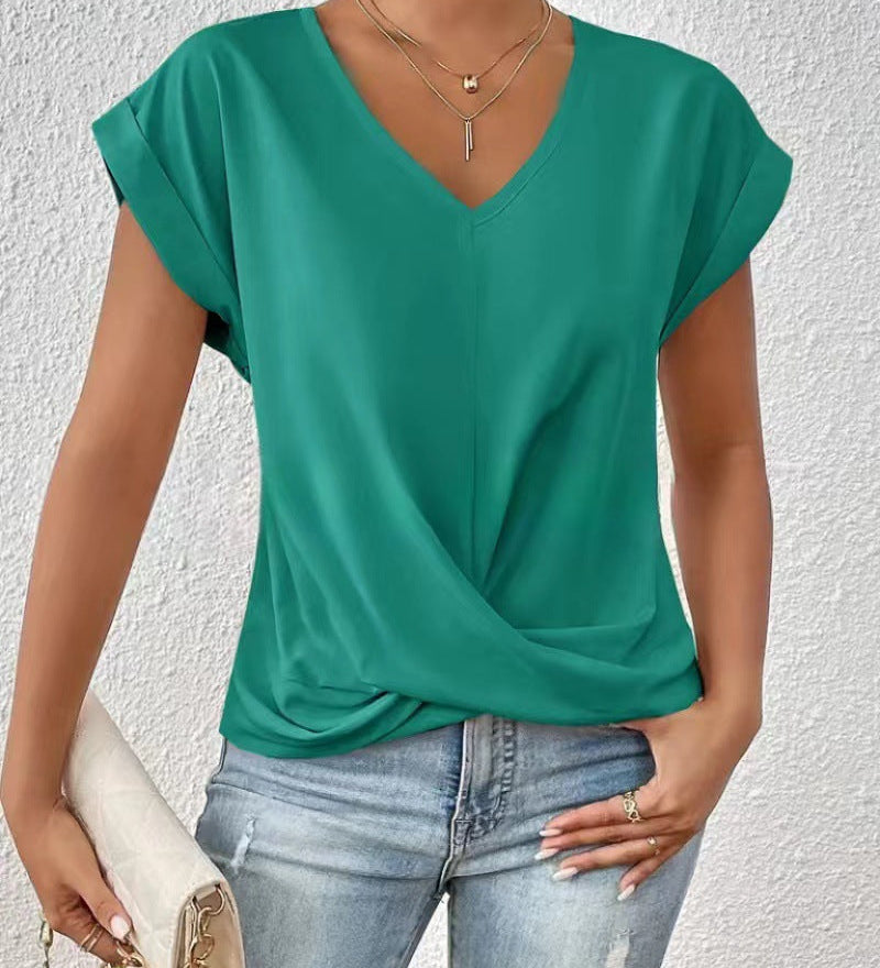 Elegantes T-Shirt mit V-Ausschnitt – Produktansicht 10