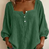 Bluse mit quadratischem Ausschnitt und 3/4-Ärmeln – Produktansicht 8