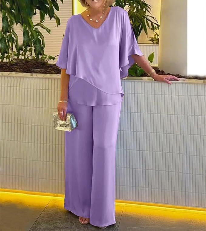 Set aus asymmetrischem Top und passender Hose – Produktansicht 4