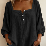 Bluse mit quadratischem Ausschnitt und 3/4-Ärmeln – Produktansicht 9