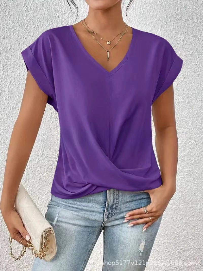 Elegantes T-Shirt mit V-Ausschnitt – Produktansicht 12