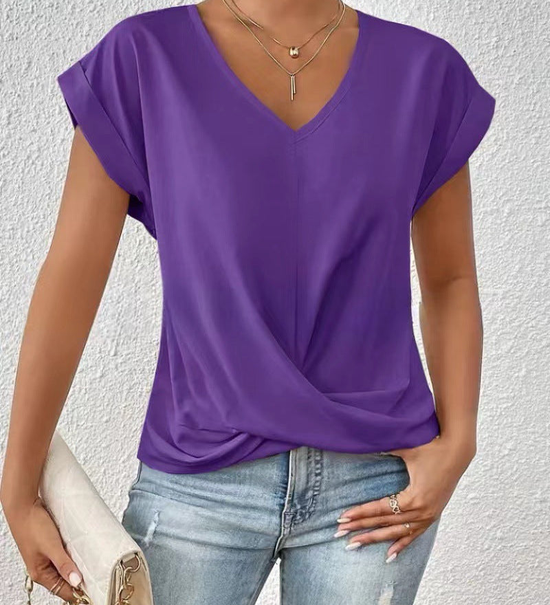 Elegantes T-Shirt mit V-Ausschnitt – Produktansicht 12