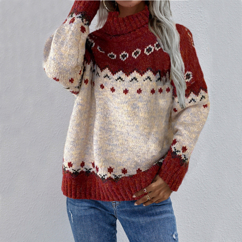 Eleganter Fair-Isle-Pullover aus dickem Strick – Produktansicht 1