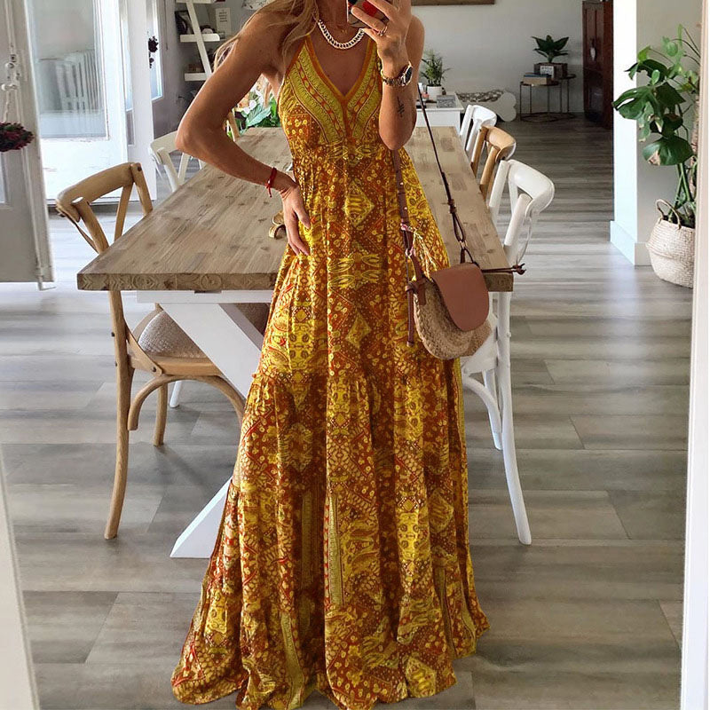 Bequemes, ärmelloses Boho-Kleid – Produktansicht 2