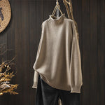 Weicher Oversize-Rollkragenpullover aus Rippstrick – Produktansicht 3
