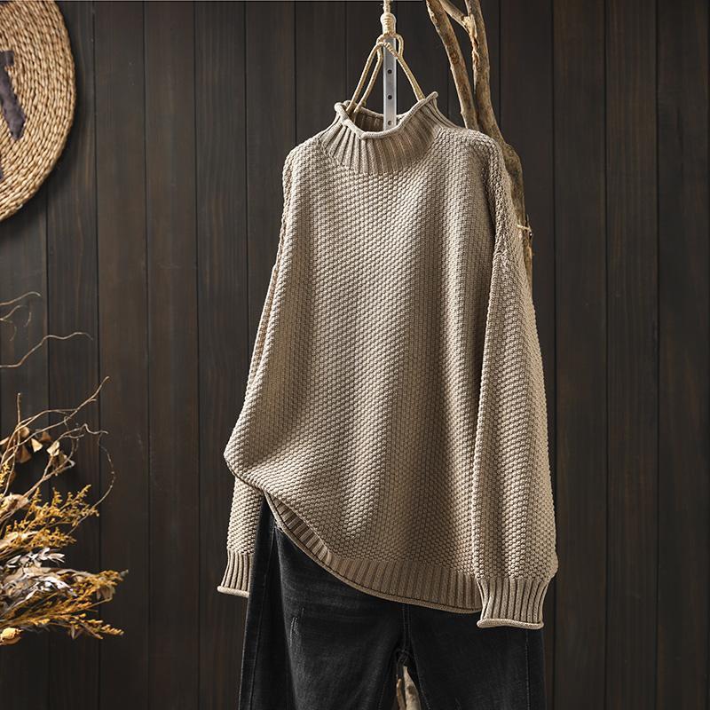 Weicher Oversize-Rollkragenpullover aus Rippstrick – Produktansicht 3