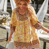 Bequemes Boho-Tunikakleid mit Blumenmuster – Produktansicht 2
