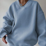 Unifarbener Pullover mit Rundhalsausschnitt – Produktansicht 7