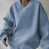 Unifarbener Pullover mit Rundhalsausschnitt – Produktansicht 7
