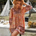 Bequemes Boho-Tunikakleid mit Blumenmuster – Produktansicht 1