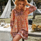 Bequemes Boho-Tunikakleid mit Blumenmuster – Produktansicht 1