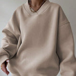 Unifarbener Pullover mit Rundhalsausschnitt – Produktansicht 5