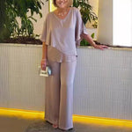 Set aus asymmetrischem Top und passender Hose – Produktansicht 1