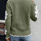 Weicher Pullover mit floralem Strickmuster – Produktansicht 8