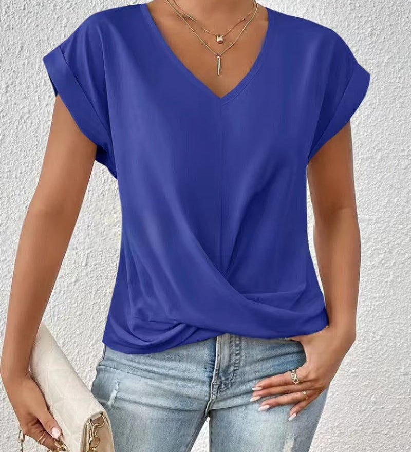 Elegantes T-Shirt mit V-Ausschnitt – Produktansicht 17