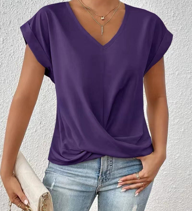 Elegantes T-Shirt mit V-Ausschnitt – Produktansicht 14