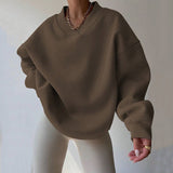Unifarbener Pullover mit Rundhalsausschnitt – Produktansicht 3