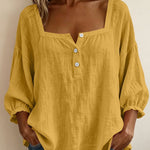Bluse mit quadratischem Ausschnitt und 3/4-Ärmeln – Produktansicht 12