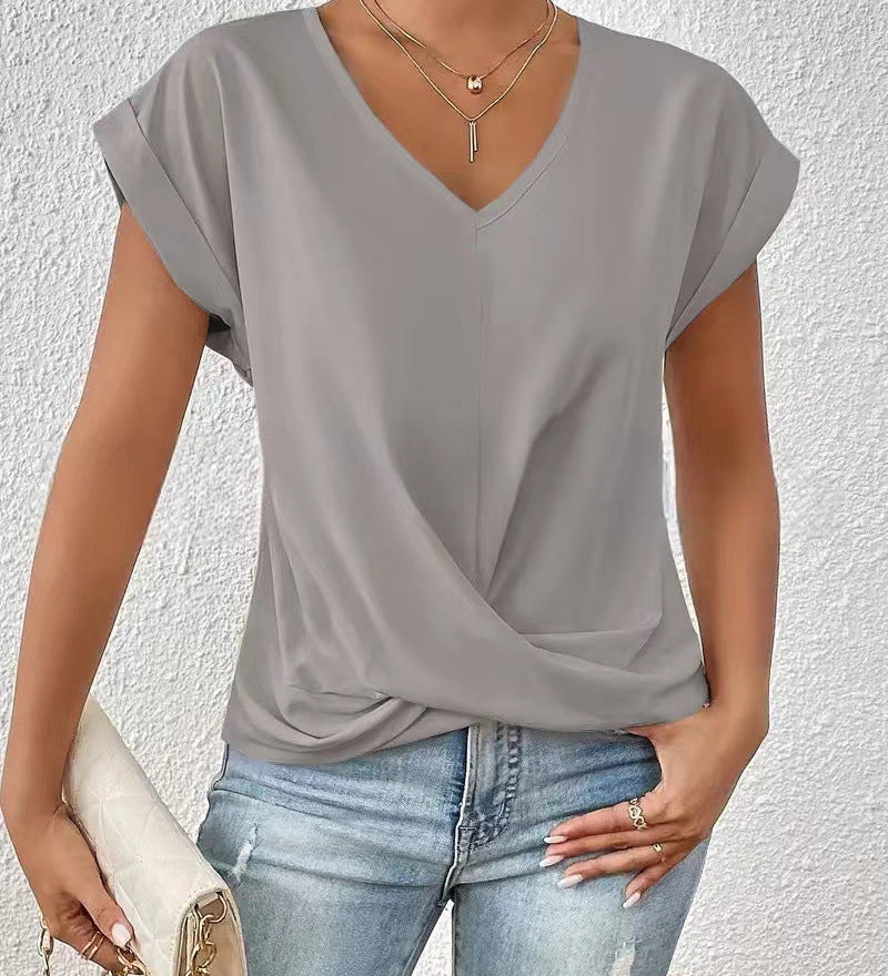 Elegantes T-Shirt mit V-Ausschnitt – Produktansicht 13