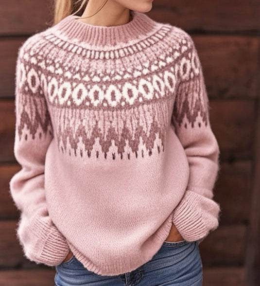 Fair-Isle-Pullover in Rosa mit Vintage-Charme – Produktansicht 2