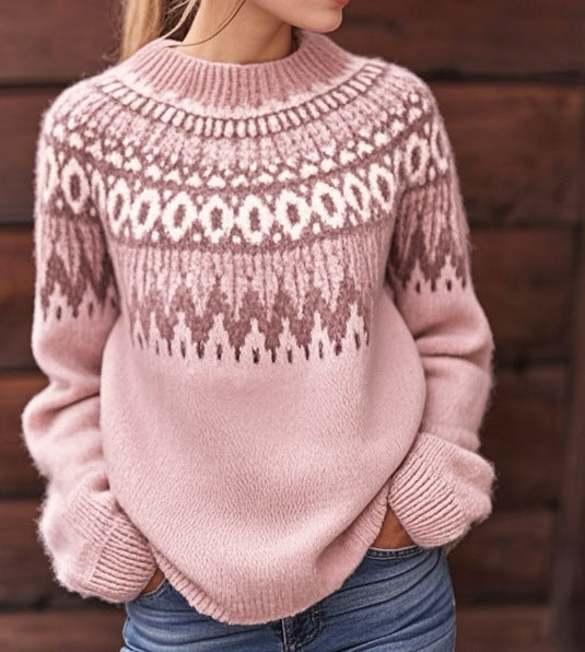 Fair-Isle-Pullover in Rosa mit Vintage-Charme – Produktansicht 2