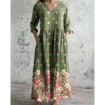 Bequemes Maxikleid im Vintage-Blumenmuster – Produktansicht 2