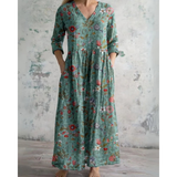 Bequemes Maxikleid im Vintage-Blumenmuster – Produktansicht 4