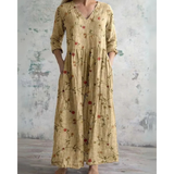 Bequemes Maxikleid im Vintage-Blumenmuster – Produktansicht 5