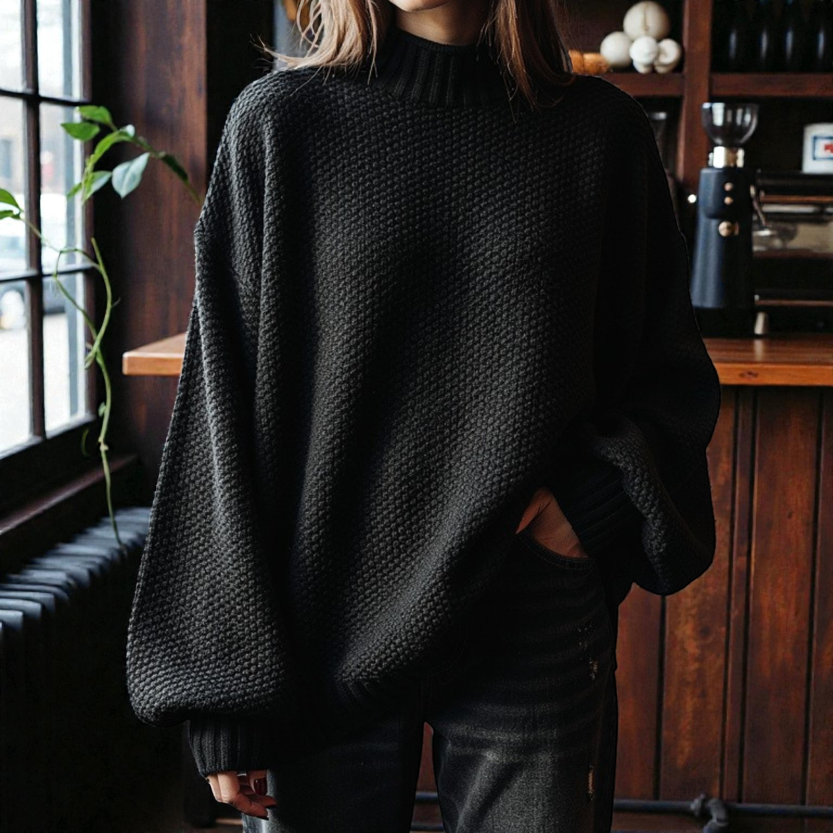 Gerippter Rollkragenpullover aus dicker Maschenware – Produktansicht 5