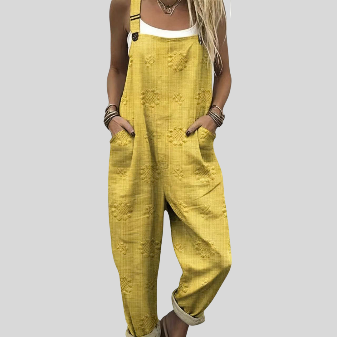 Bequeme Latzhose in sonnigem Senfgelb – Produktansicht 1