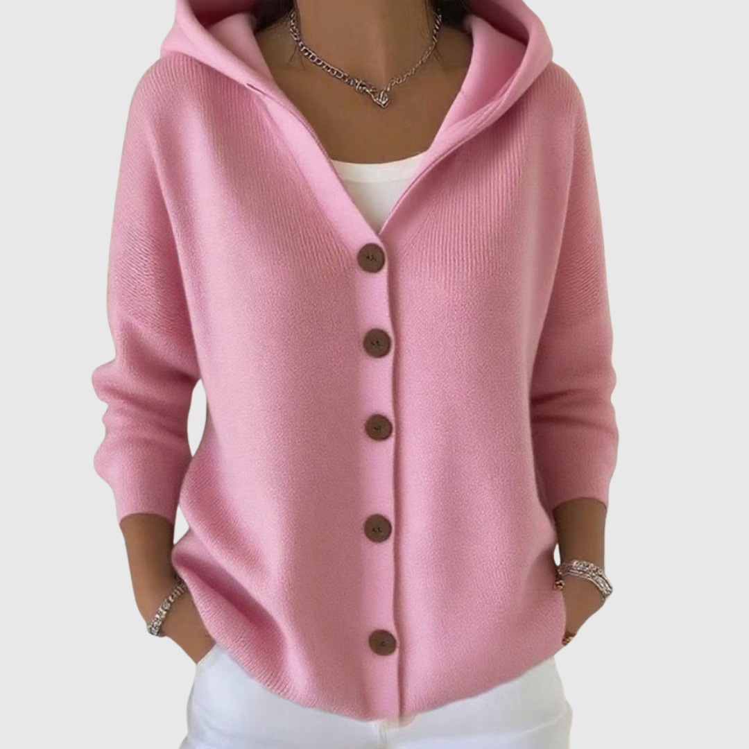 Kuscheliger Strickcardigan mit Kapuze – Produktansicht 2