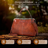 Vintage-Lederhandtasche im Used-Look – Produktansicht 3