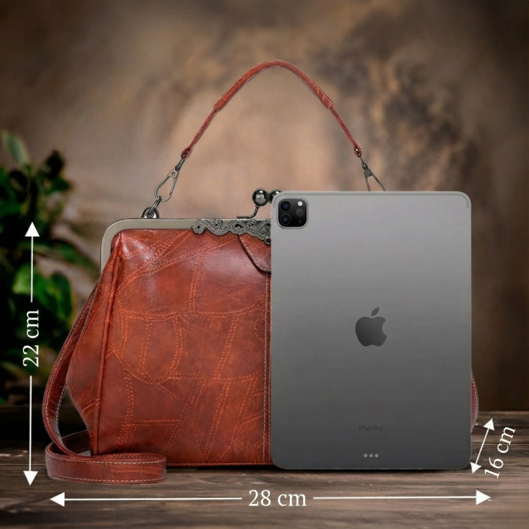 Vintage-Lederhandtasche im Used-Look – Produktansicht 7