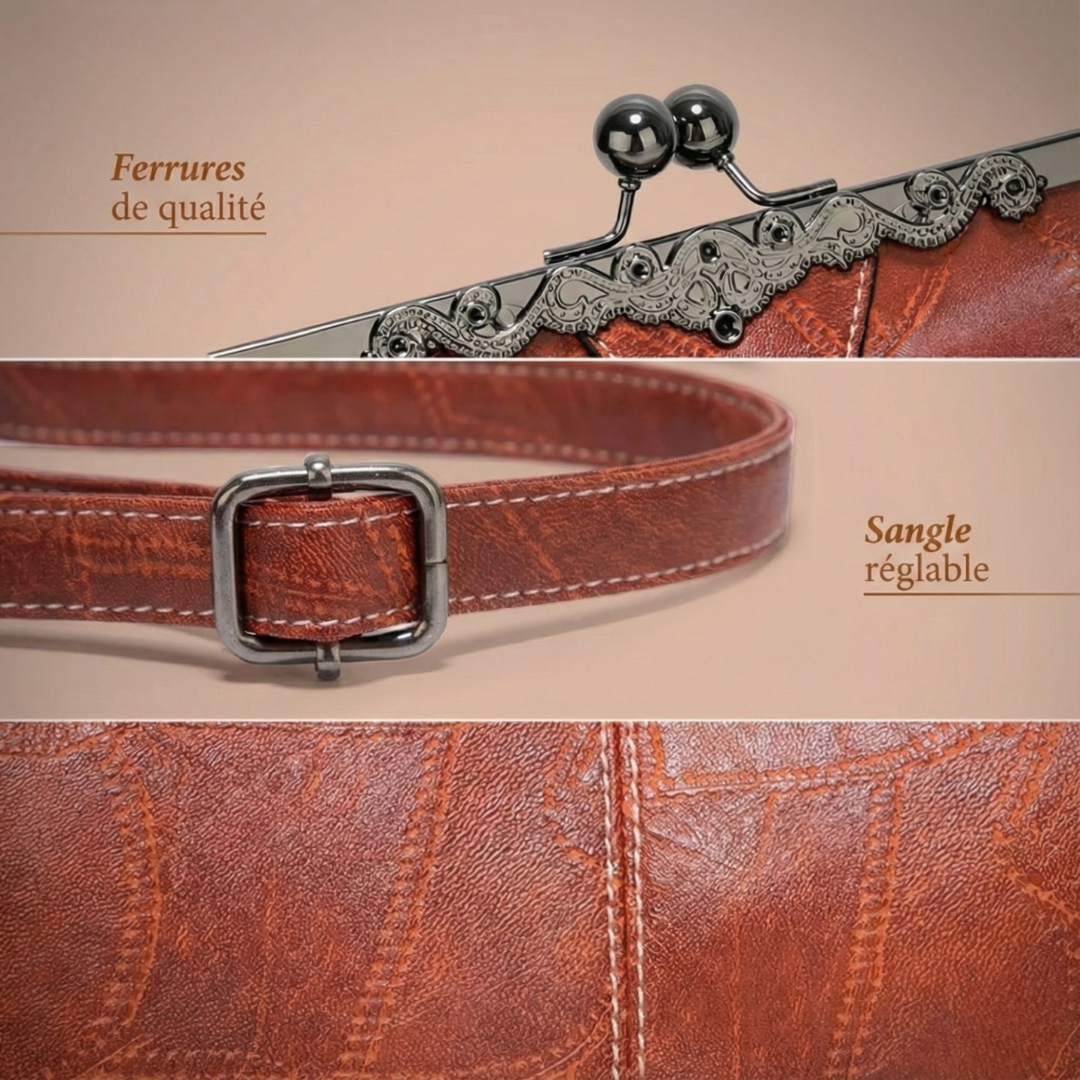 Vintage-Lederhandtasche im Used-Look – Produktansicht 5