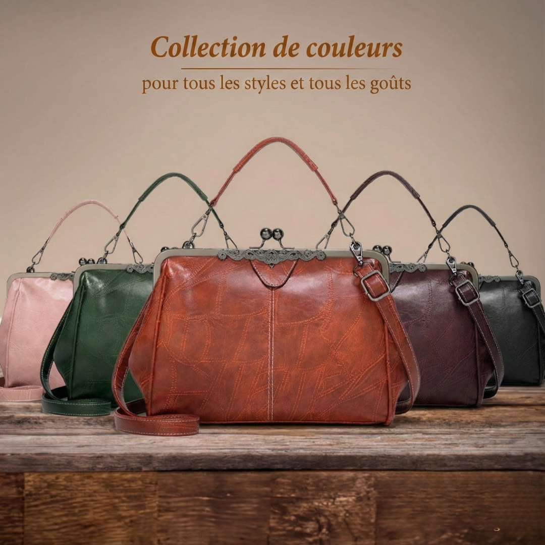 Vintage-Lederhandtasche im Used-Look – Produktansicht 2