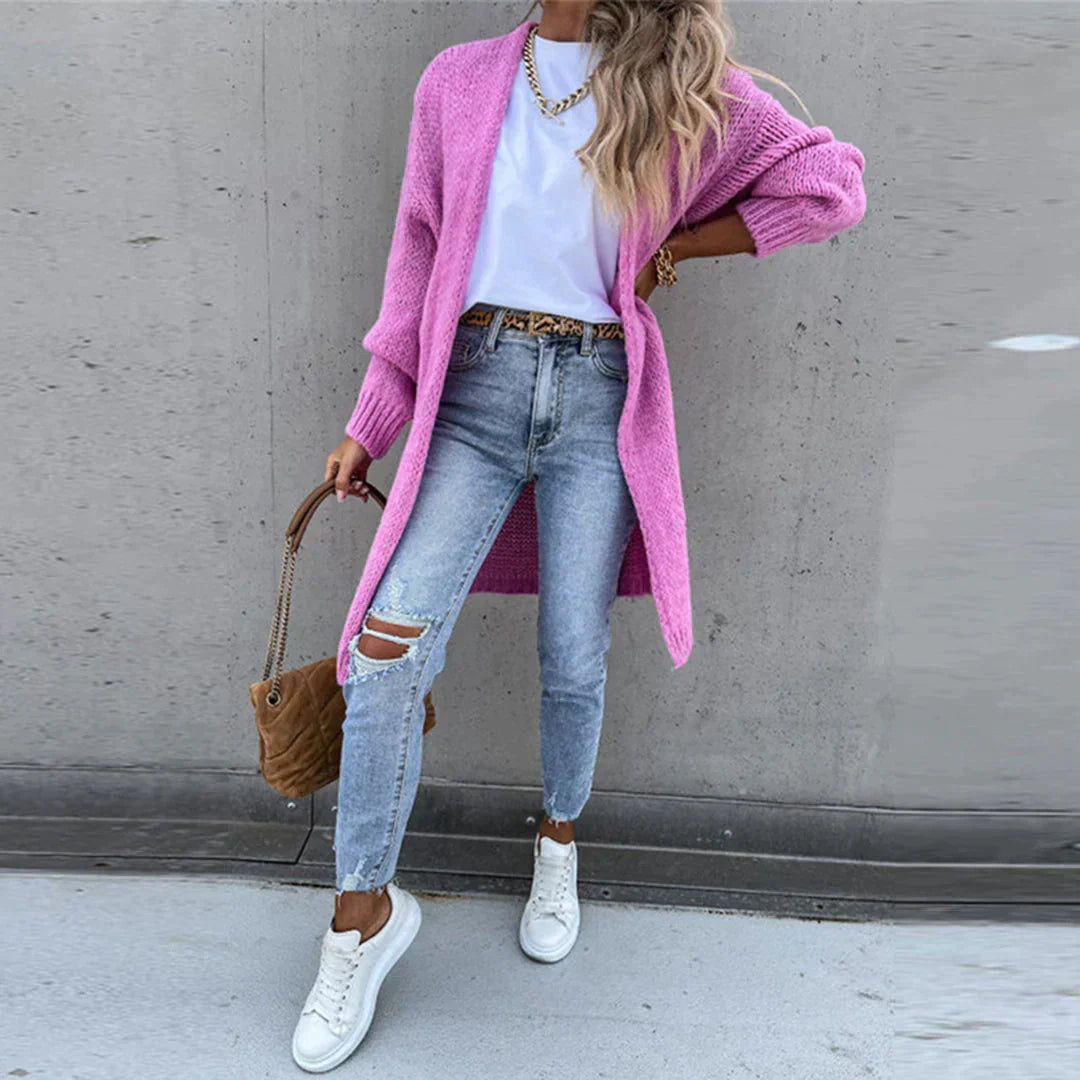 Langer Oversize-Cardigan aus lockerem Strick – Produktansicht 16