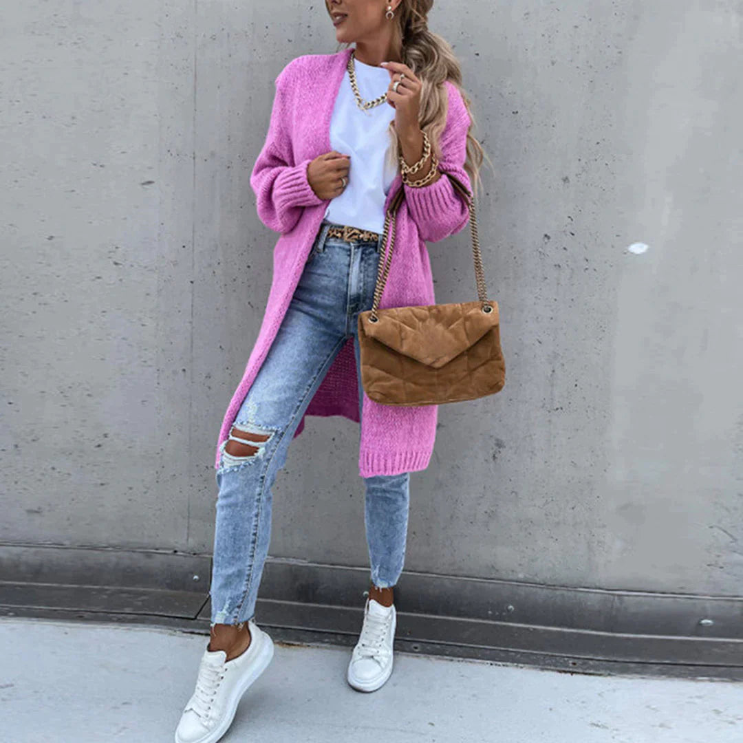 Langer Oversize-Cardigan aus lockerem Strick – Produktansicht 17