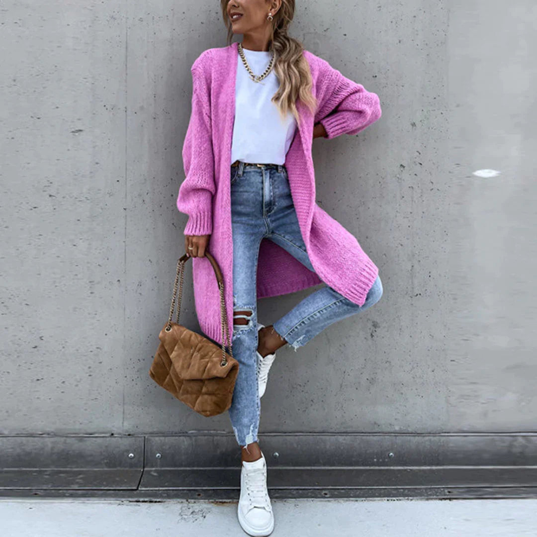 Langer Oversize-Cardigan aus lockerem Strick – Produktansicht 18