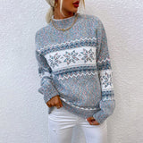 Vintage-Rollkragenpullover mit Schneeflockenmuster – Produktansicht 1