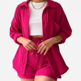 Bequemes Set aus Oberteil und Shorts – Produktansicht 11