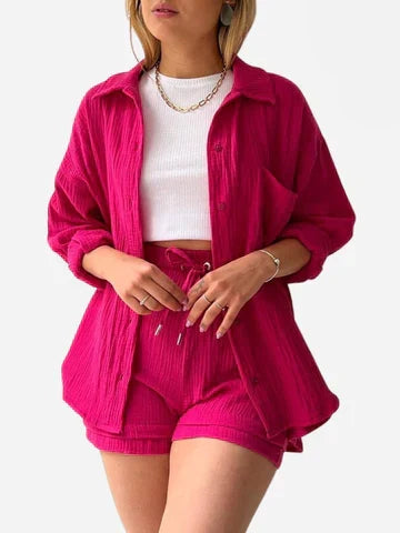 Bequemes Set aus Oberteil und Shorts – Produktansicht 11