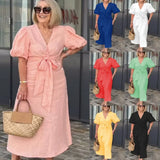 Elegantes Midikleid mit V-Ausschnitt – Produktansicht 2